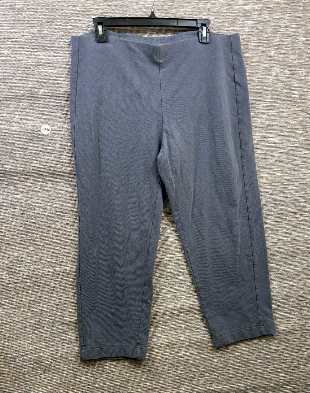 J. Jill Pure Jill Slim-Leg Cropped Pants Womens Size L Gray High-Rise Stretch